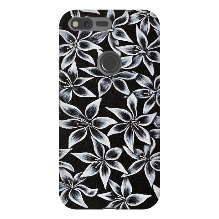 Pixel XL StrongFit Black & White Lily by Denise Cassidy Wood