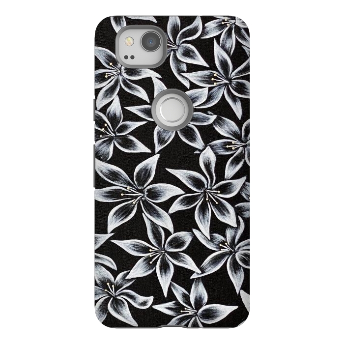 Pixel 2 StrongFit Black & White Lily by Denise Cassidy Wood