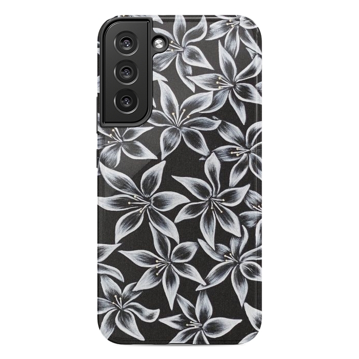 Galaxy S22 plus StrongFit Black & White Lily by Denise Cassidy Wood