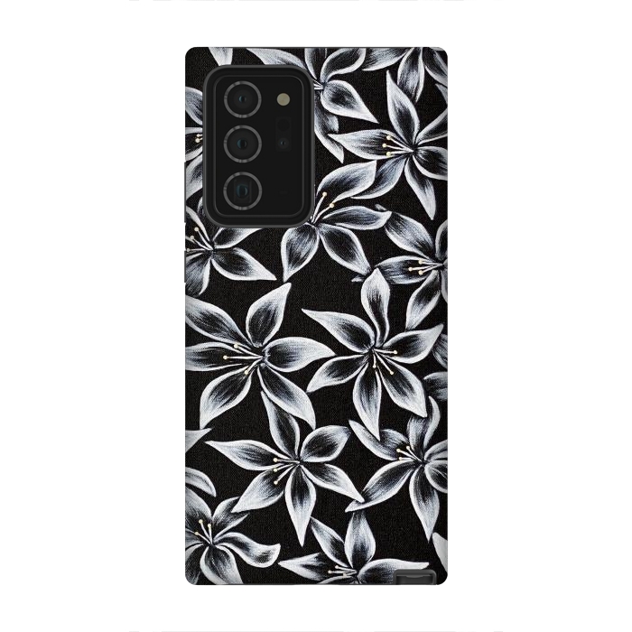 Galaxy Note 20 Ultra StrongFit Black & White Lily by Denise Cassidy Wood