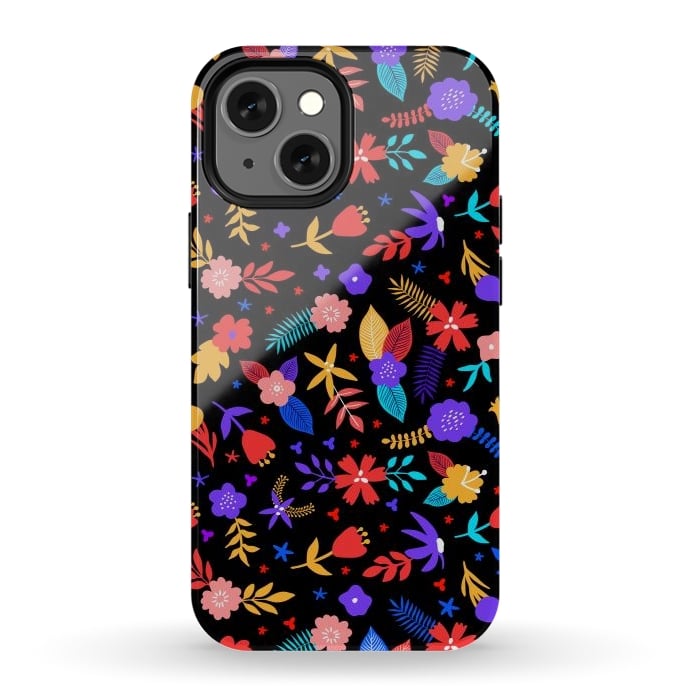 iPhone 12 mini StrongFit Multicoulored Floral Design by ArtsCase