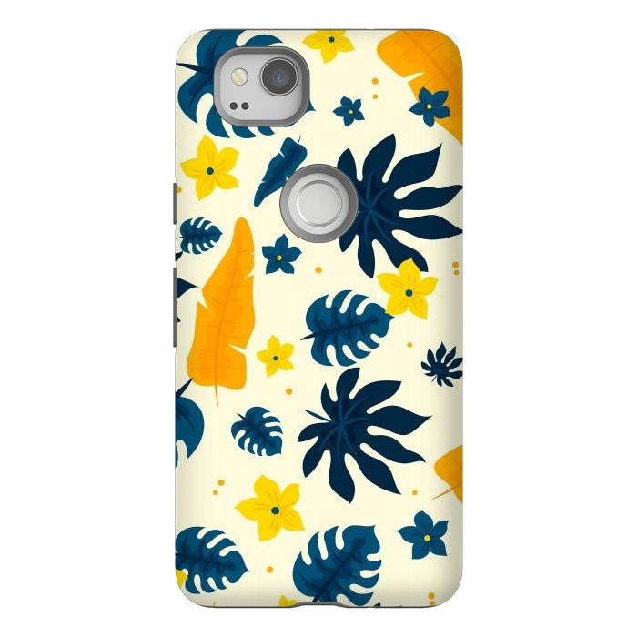 Pixel 2 StrongFit Tropical Leaves Floral by ArtsCase