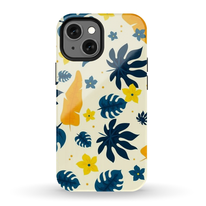 iPhone 13 mini StrongFit Tropical Leaves Floral by ArtsCase
