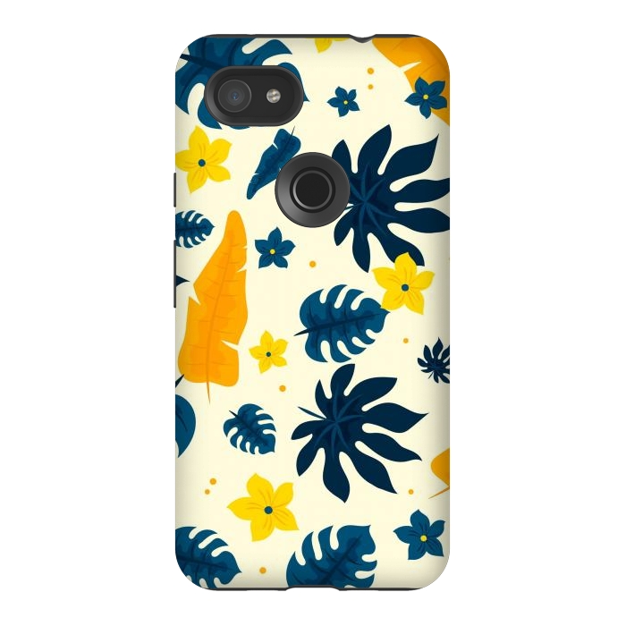 Pixel 3AXL StrongFit Tropical Leaves Floral by ArtsCase