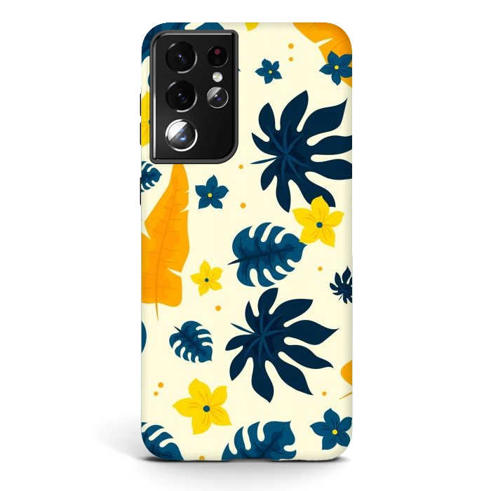 Galaxy S21 ultra StrongFit Tropical Leaves Floral by ArtsCase
