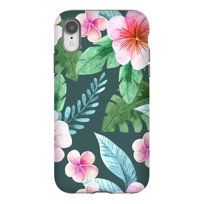iPhone Xr StrongFit Tropical Pink Floral by ArtsCase