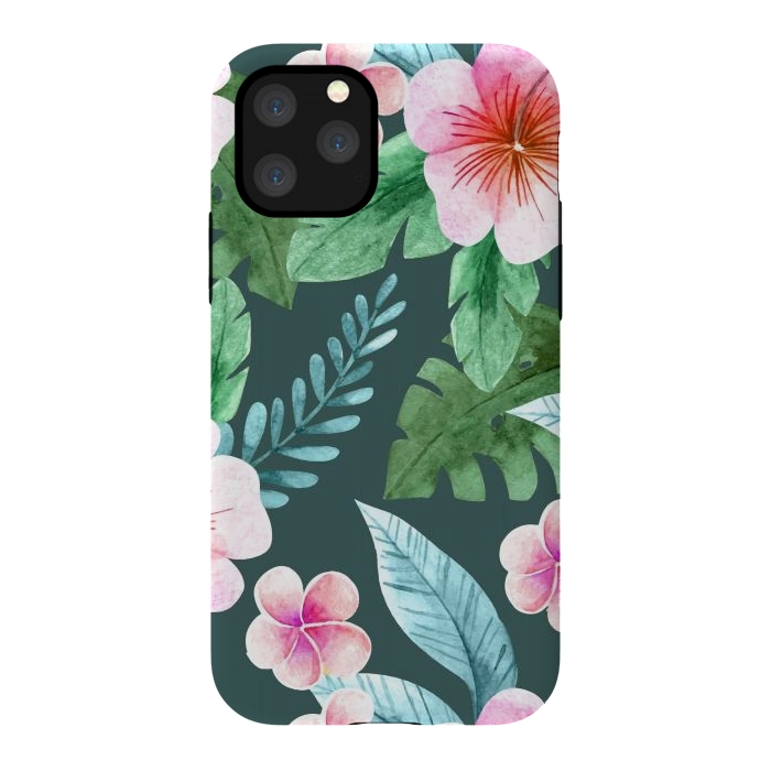 iPhone 11 Pro StrongFit Tropical Pink Floral by ArtsCase