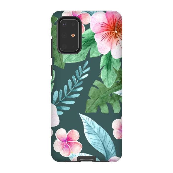 Galaxy S20 Plus StrongFit Tropical Pink Floral by ArtsCase