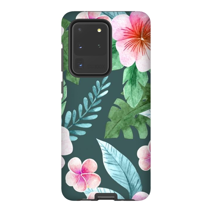 Galaxy S20 Ultra StrongFit Tropical Pink Floral by ArtsCase