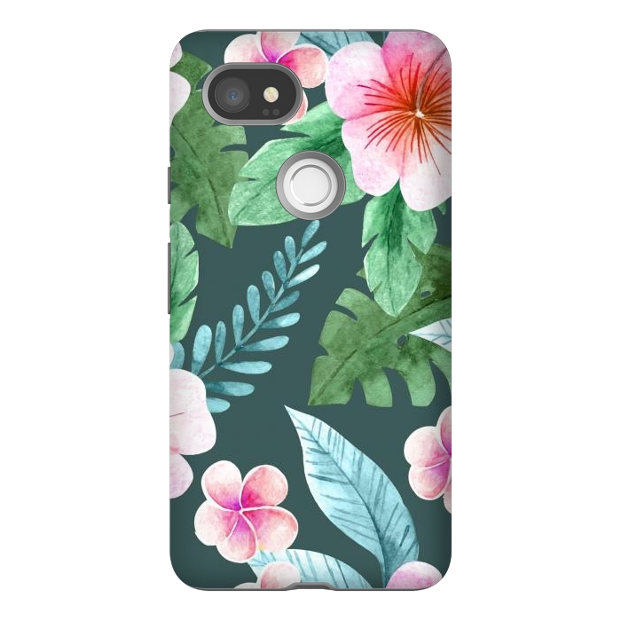 Pixel 2XL StrongFit Tropical Pink Floral by ArtsCase