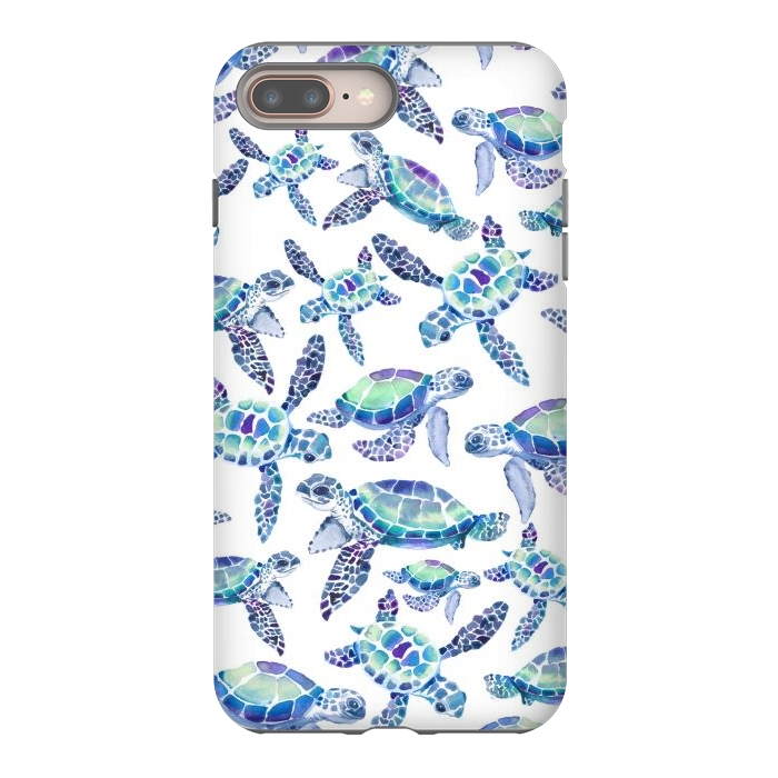 iPhone 7 plus StrongFit Turtles in Aqua and Blue by gingerlique