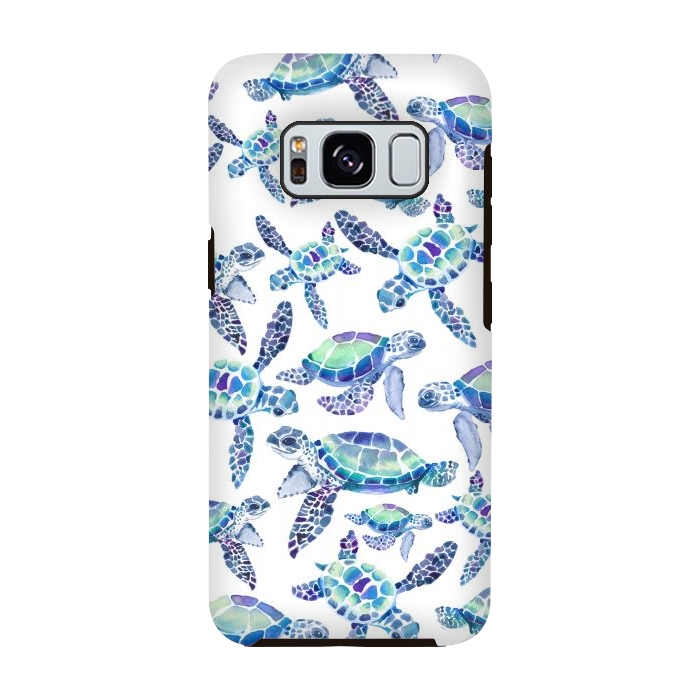 Galaxy S8 StrongFit Turtles in Aqua and Blue by gingerlique