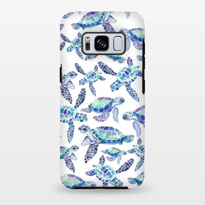 Galaxy S8 plus StrongFit Turtles in Aqua and Blue by gingerlique
