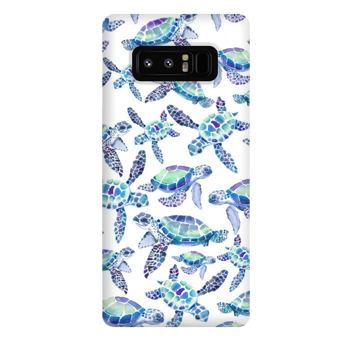 Galaxy Note 8 StrongFit Turtles in Aqua and Blue by gingerlique