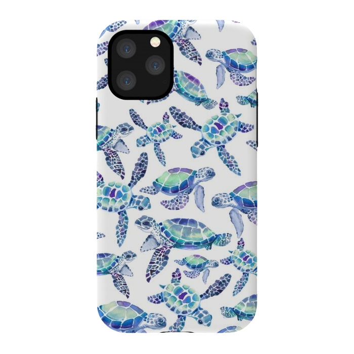 iPhone 11 Pro StrongFit Turtles in Aqua and Blue by gingerlique