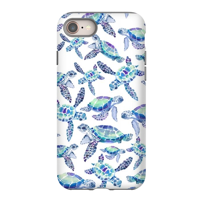 iPhone SE StrongFit Turtles in Aqua and Blue by gingerlique