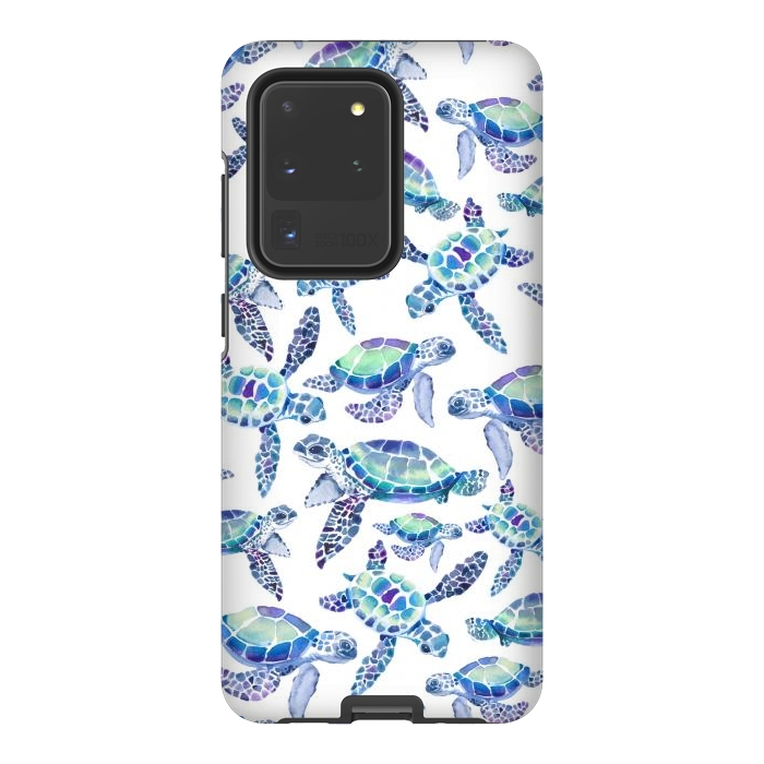 Galaxy S20 Ultra StrongFit Turtles in Aqua and Blue by gingerlique