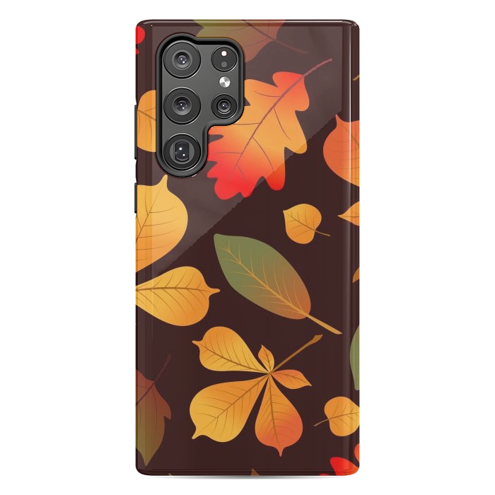 Galaxy S22 Ultra StrongFit Autumn Leaf Pattern Design by ArtsCase