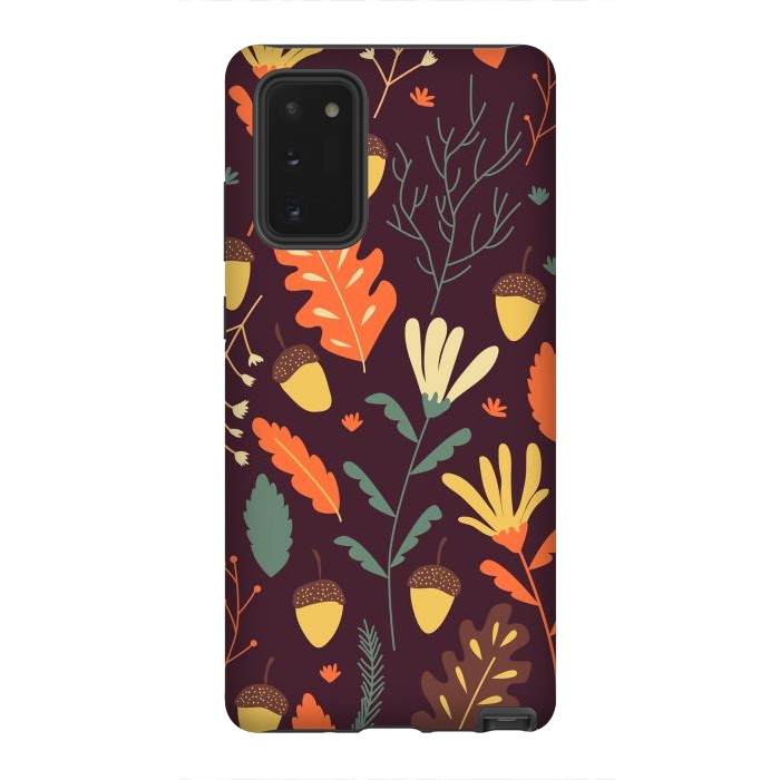 Galaxy Note 20 StrongFit Autumn Pattern With Red and Orange Leaves by ArtsCase