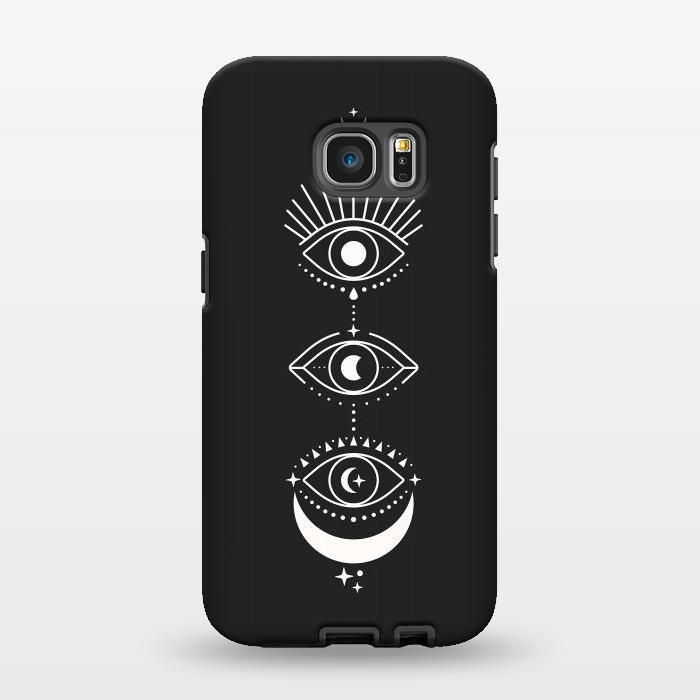 Galaxy S7 EDGE StrongFit Black Eyes Moon Phases by ArtPrInk