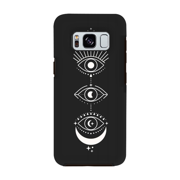Galaxy S8 StrongFit Black Eyes Moon Phases by ArtPrInk