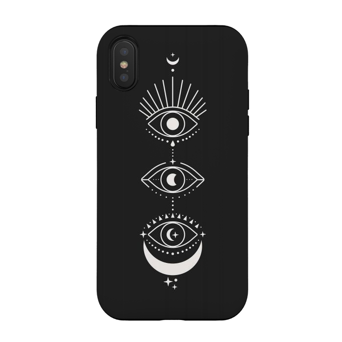 iPhone Xs / X StrongFit Black Eyes Moon Phases by ArtPrInk