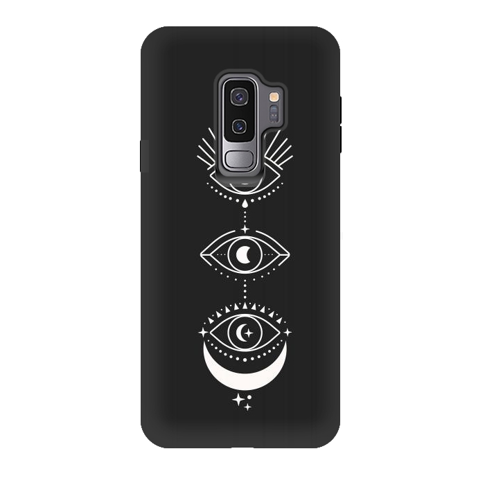 Galaxy S9 plus StrongFit Black Eyes Moon Phases by ArtPrInk