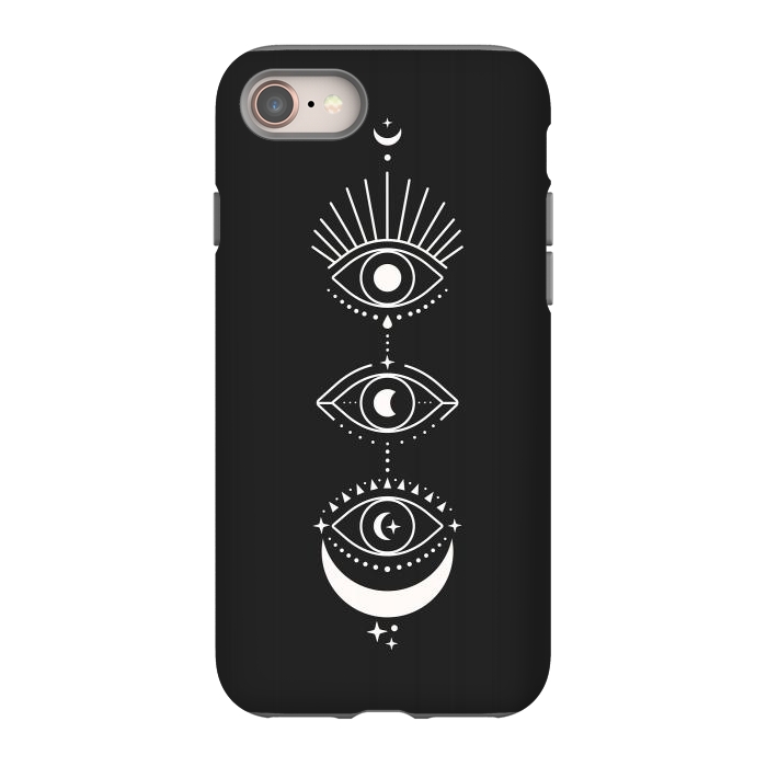 iPhone 8 StrongFit Black Eyes Moon Phases by ArtPrInk