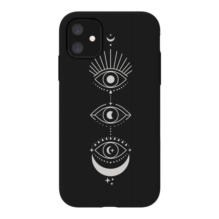 iPhone 11 StrongFit Black Eyes Moon Phases by ArtPrInk