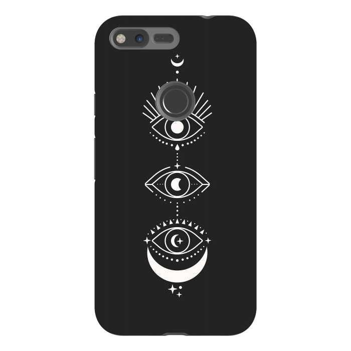 Pixel XL StrongFit Black Eyes Moon Phases by ArtPrInk