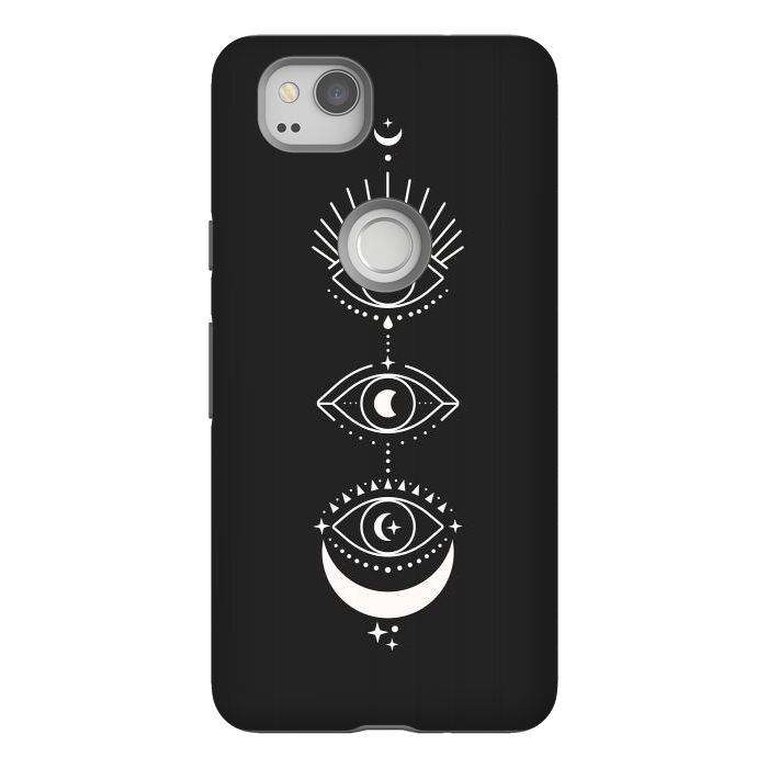 Pixel 2 StrongFit Black Eyes Moon Phases by ArtPrInk