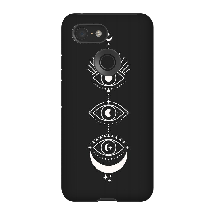 Pixel 3 StrongFit Black Eyes Moon Phases by ArtPrInk