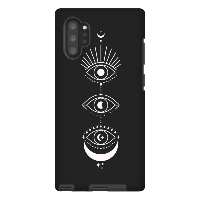 Galaxy Note 10 plus StrongFit Black Eyes Moon Phases by ArtPrInk