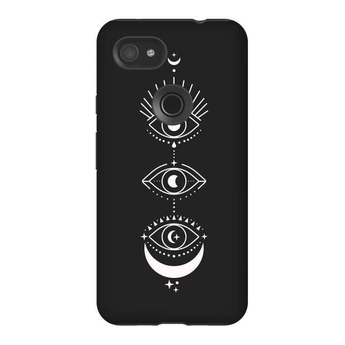 Pixel 3AXL StrongFit Black Eyes Moon Phases by ArtPrInk