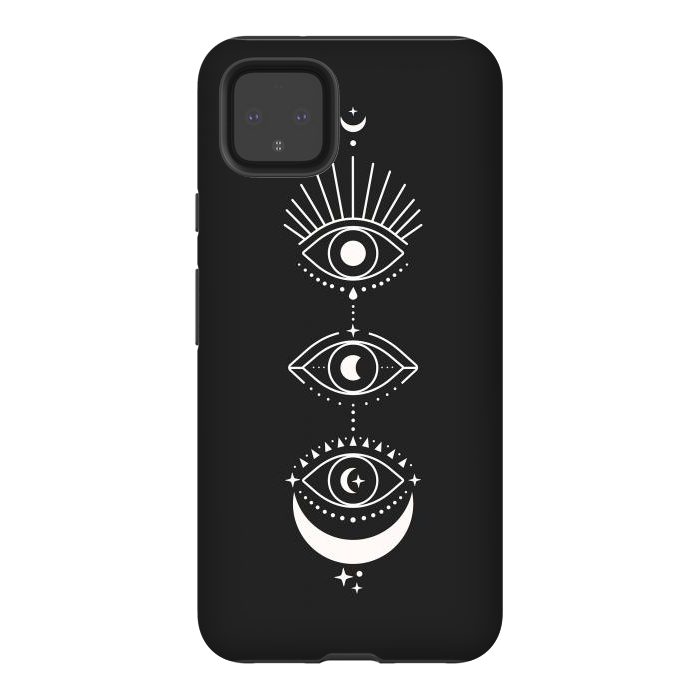 Pixel 4XL StrongFit Black Eyes Moon Phases by ArtPrInk
