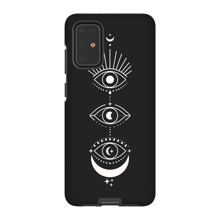 Galaxy S20 Plus StrongFit Black Eyes Moon Phases by ArtPrInk
