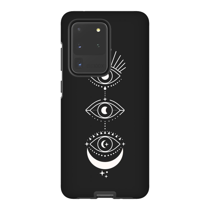 Galaxy S20 Ultra StrongFit Black Eyes Moon Phases by ArtPrInk