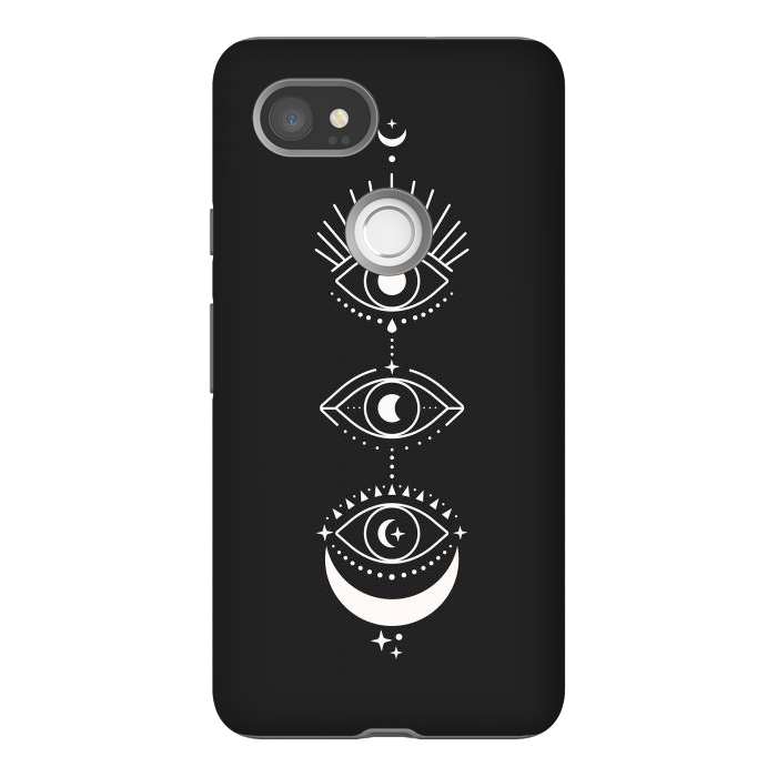 Pixel 2XL StrongFit Black Eyes Moon Phases by ArtPrInk