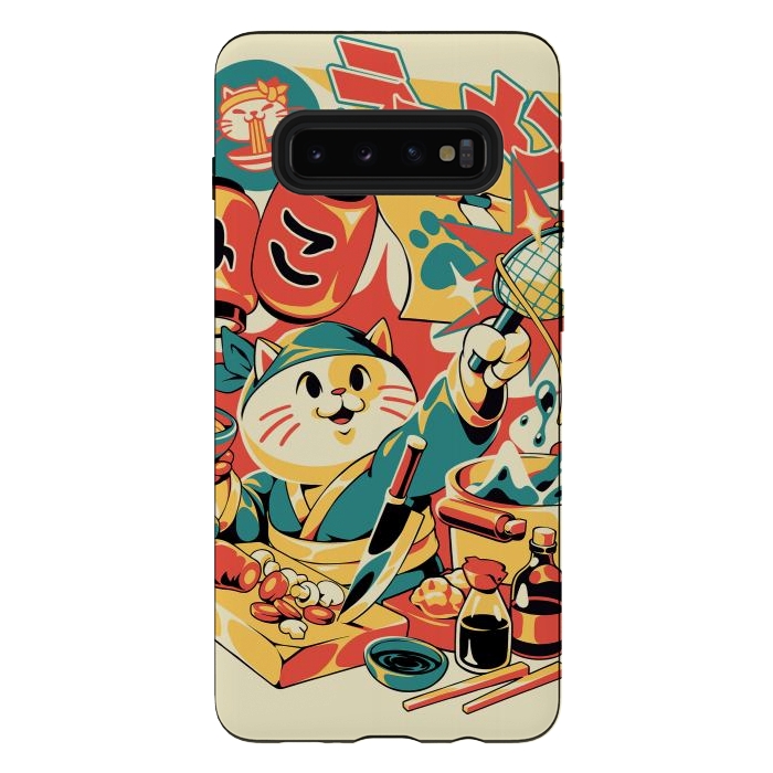 Galaxy S10 plus StrongFit Neko Ramen by Ilustrata