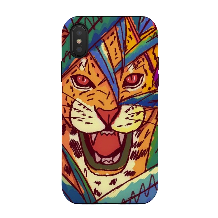iPhone Xs / X StrongFit The jungle cat by Steve Wade (Swade)