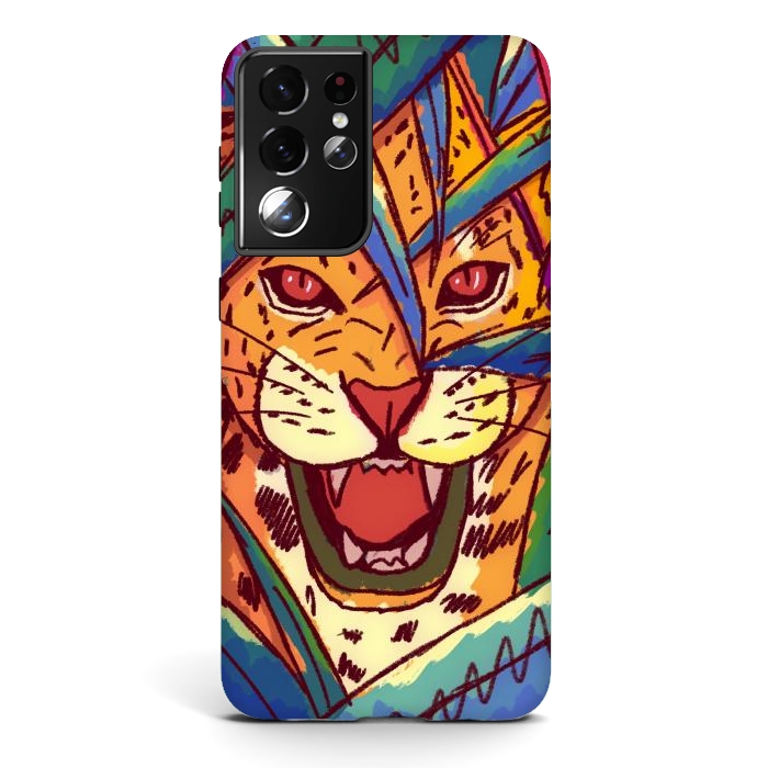 Galaxy S21 ultra StrongFit The jungle cat by Steve Wade (Swade)