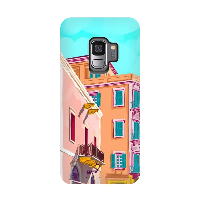 Galaxy S9 StrongFit Colorful Houses by Uma Prabhakar Gokhale