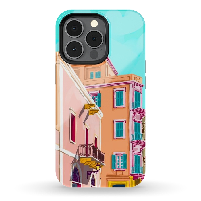 iPhone 13 pro StrongFit Colorful Houses by Uma Prabhakar Gokhale