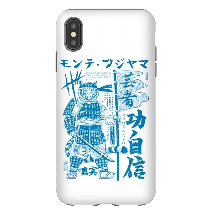 iPhone Xs Max StrongFit Samurai Tiger Kanji Warrior by Alberto