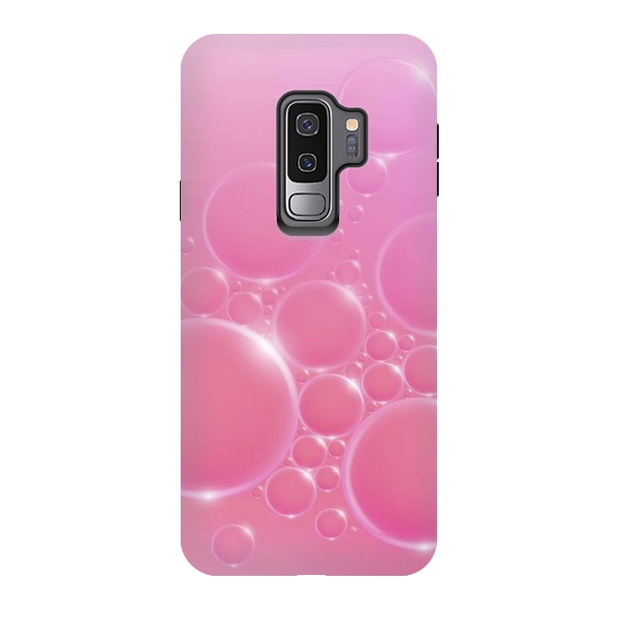 Galaxy S9 plus StrongFit Pink Bubbles by Martina