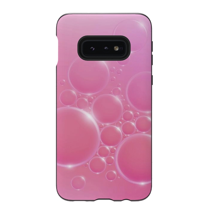 Galaxy S10e StrongFit Pink Bubbles by Martina
