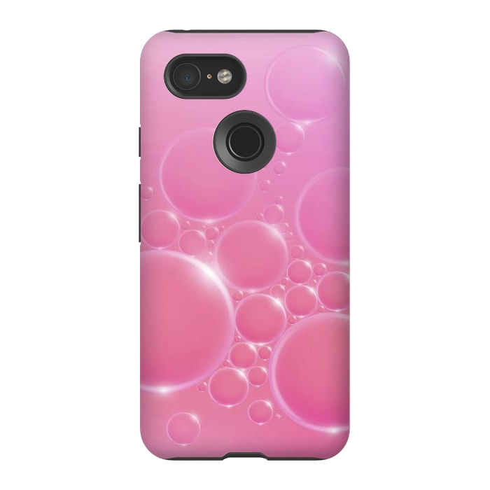 Pixel 3 StrongFit Pink Bubbles by Martina