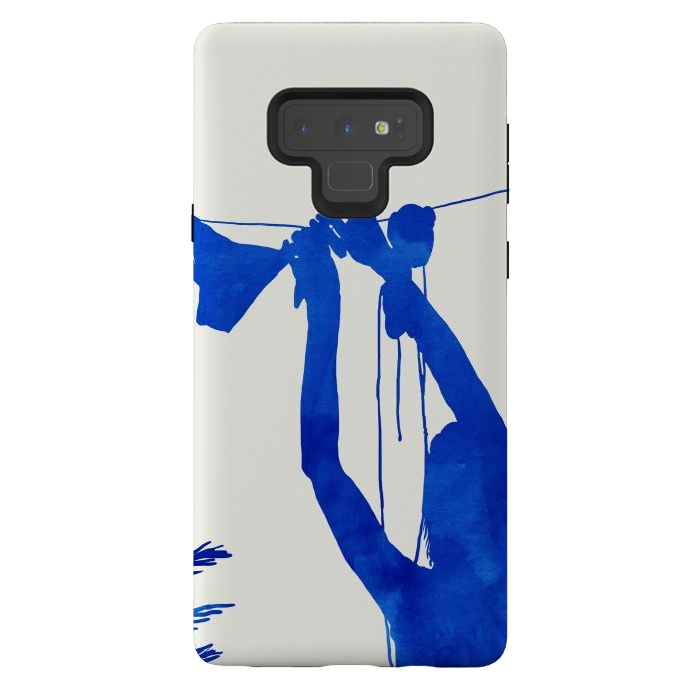 Galaxy Note 9 StrongFit Blue Nude Vacay Matisse by Uma Prabhakar Gokhale