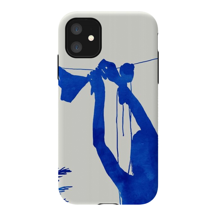 iPhone 11 StrongFit Blue Nude Vacay Matisse by Uma Prabhakar Gokhale