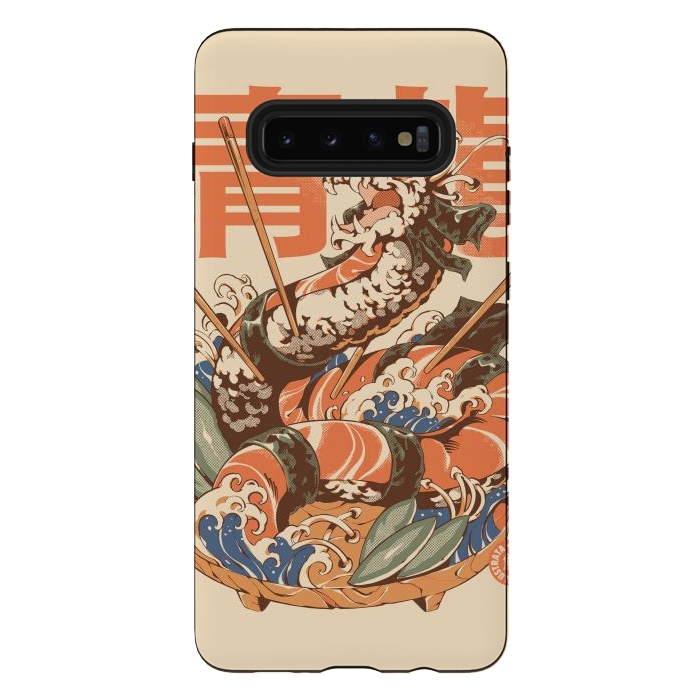 Galaxy S10 plus StrongFit Dragon Sushi by Ilustrata